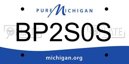 BP2S0S Michigan License Plate