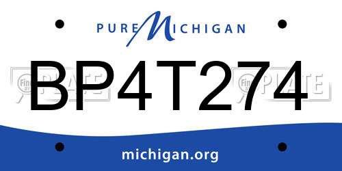 BP4T274 Michigan License Plate