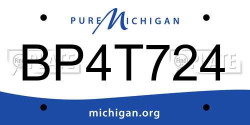 BP4T724 Michigan License Plate