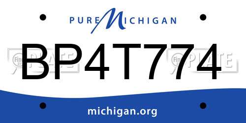 BP4T774 Michigan License Plate