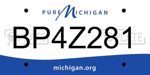 BP4Z281 Michigan License Plate