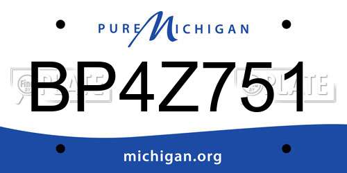 BP4Z751 Michigan License Plate