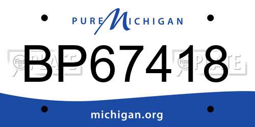BP67418 Michigan License Plate
