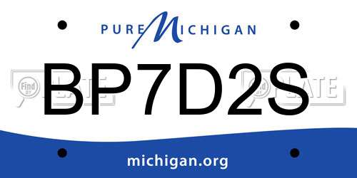 BP7D2S Michigan License Plate