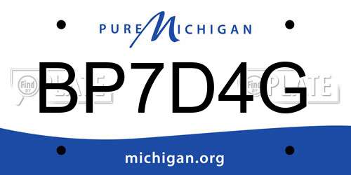 BP7D4G Michigan License Plate