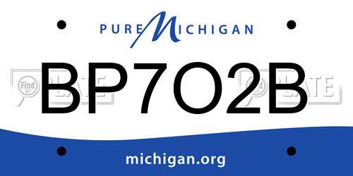 BP7O2B Michigan License Plate