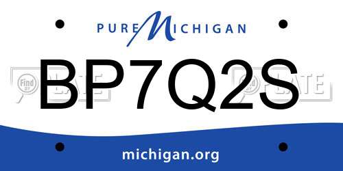 BP7Q2S Michigan License Plate