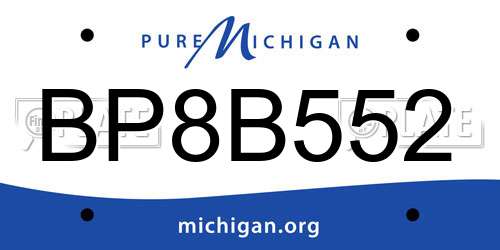 BP8B552 Michigan License Plate