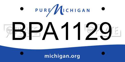 BPA1129 Michigan License Plate