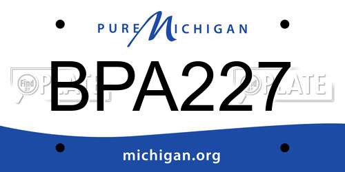 BPA227 Michigan License Plate