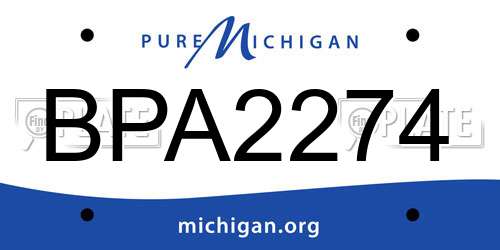 BPA2274 Michigan License Plate