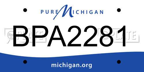 BPA2281 Michigan License Plate