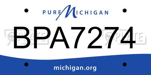 BPA7274 Michigan License Plate