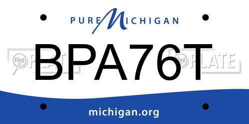 BPA76T Michigan License Plate