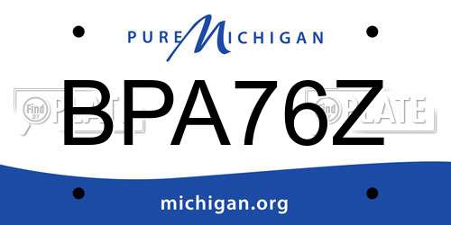 BPA76Z Michigan License Plate