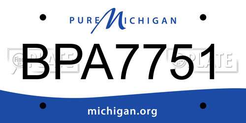 BPA7751 Michigan License Plate