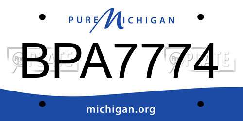 BPA7774 Michigan License Plate