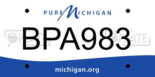 BPA983 Michigan License Plate