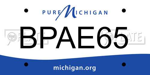 BPAE65 Michigan License Plate