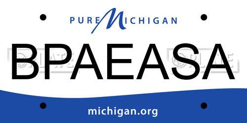 BPAEASA Michigan License Plate