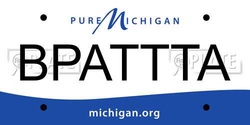 BPATTTA Michigan License Plate