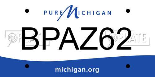 BPAZ62 Michigan License Plate