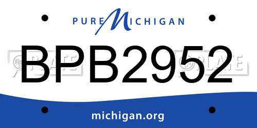 BPB2952 Michigan License Plate