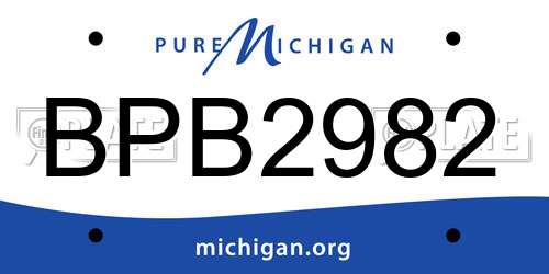 BPB2982 Michigan License Plate