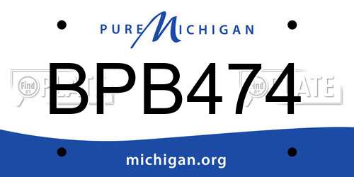 BPB474 Michigan License Plate