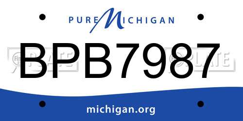 BPB7987 Michigan License Plate