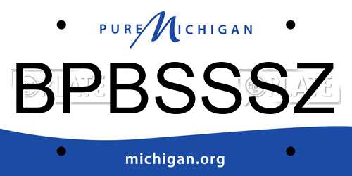 BPBSSSZ Michigan License Plate