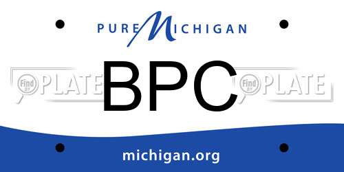 BPC Michigan License Plate