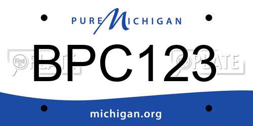 BPC123 Michigan License Plate