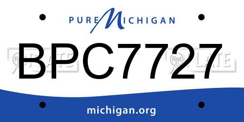 BPC7727 Michigan License Plate