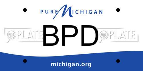 BPD Michigan License Plate