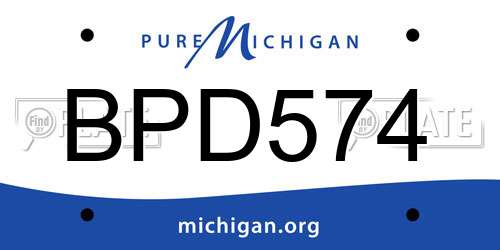BPD574 Michigan License Plate