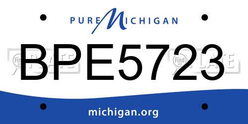 BPE5723 Michigan License Plate