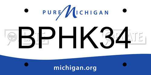 BPHK34 Michigan License Plate