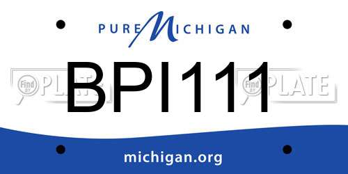 BPI111 Michigan License Plate