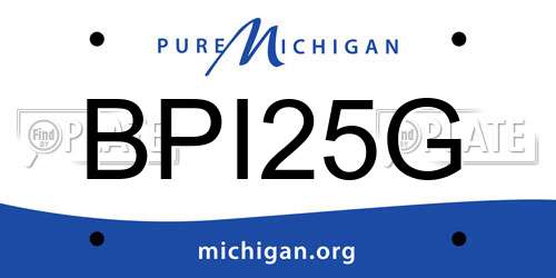 BPI25G Michigan License Plate