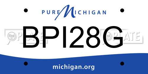 BPI28G Michigan License Plate