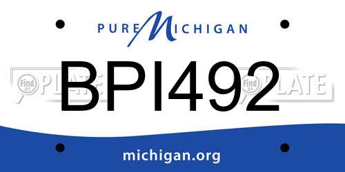 BPI492 Michigan License Plate