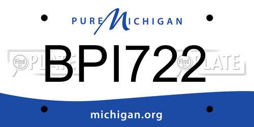 BPI722 Michigan License Plate