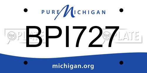BPI727 Michigan License Plate