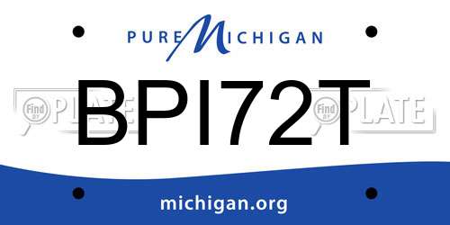 BPI72T Michigan License Plate