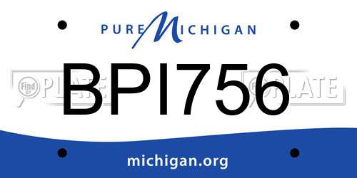 BPI756 Michigan License Plate