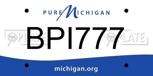 BPI777 Michigan License Plate