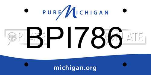 BPI786 Michigan License Plate