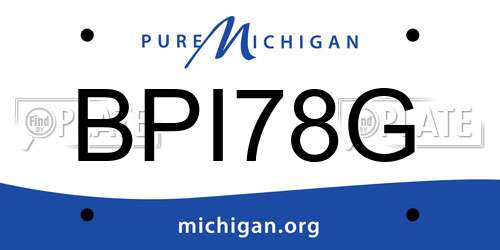 BPI78G Michigan License Plate