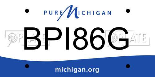 BPI86G Michigan License Plate